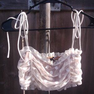 Majorelle crop top sawyer mesh polka dot ties womens xl ruched coquette girl